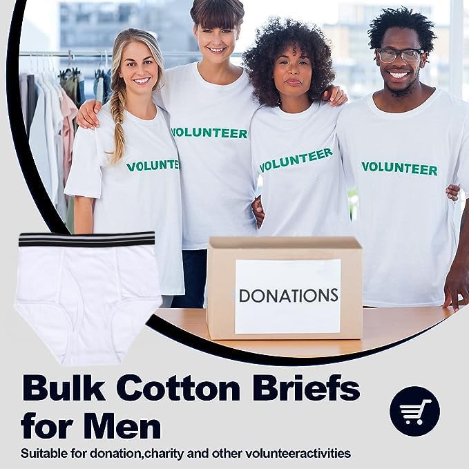 Trail maker Men’s Underwear Briefs Bulk,Cotton Polyester 50 Pack Underwear for Homeless,Disaster Relief,size S, M, L,XL - Image 2