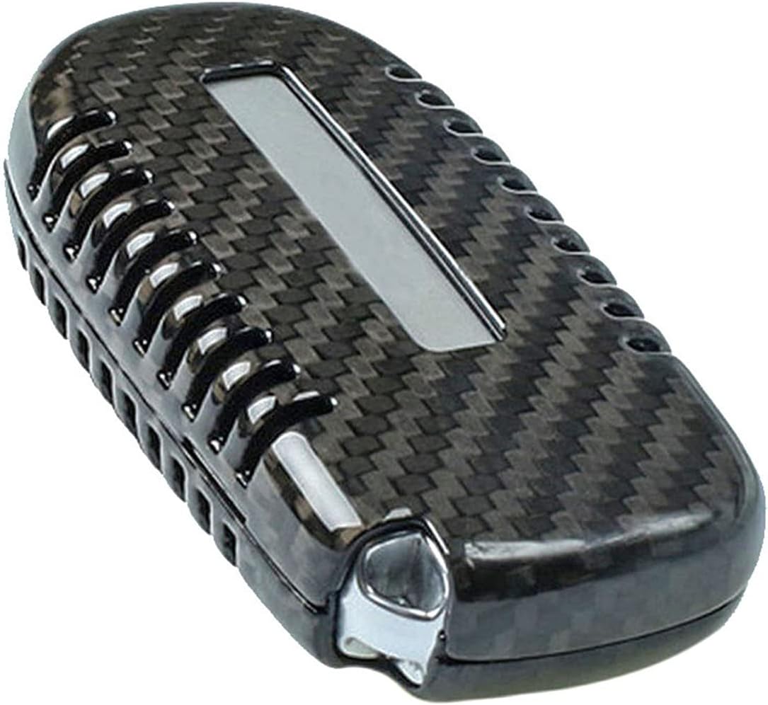 Genuine Carbon Fiber Key Fob Cover for Jeep Compass Grand Cherokee SRT Renegade Trailhawk Smart Car Remote Key Fob Case for Men Women - B Style - Black image 4