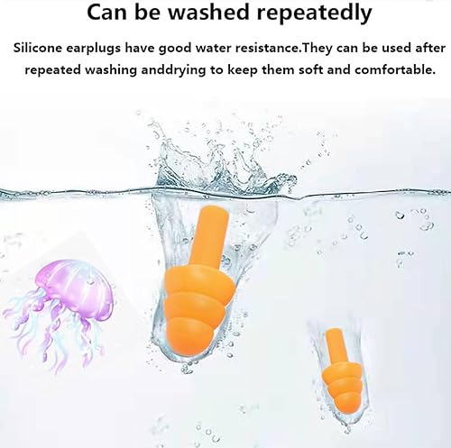 Miniatura 16 de Tapones para los oídos para dormir con cancelación de ruido, tapones reutilizables para los oídos, súper suaves, de silicona, para dormir, 8 pares