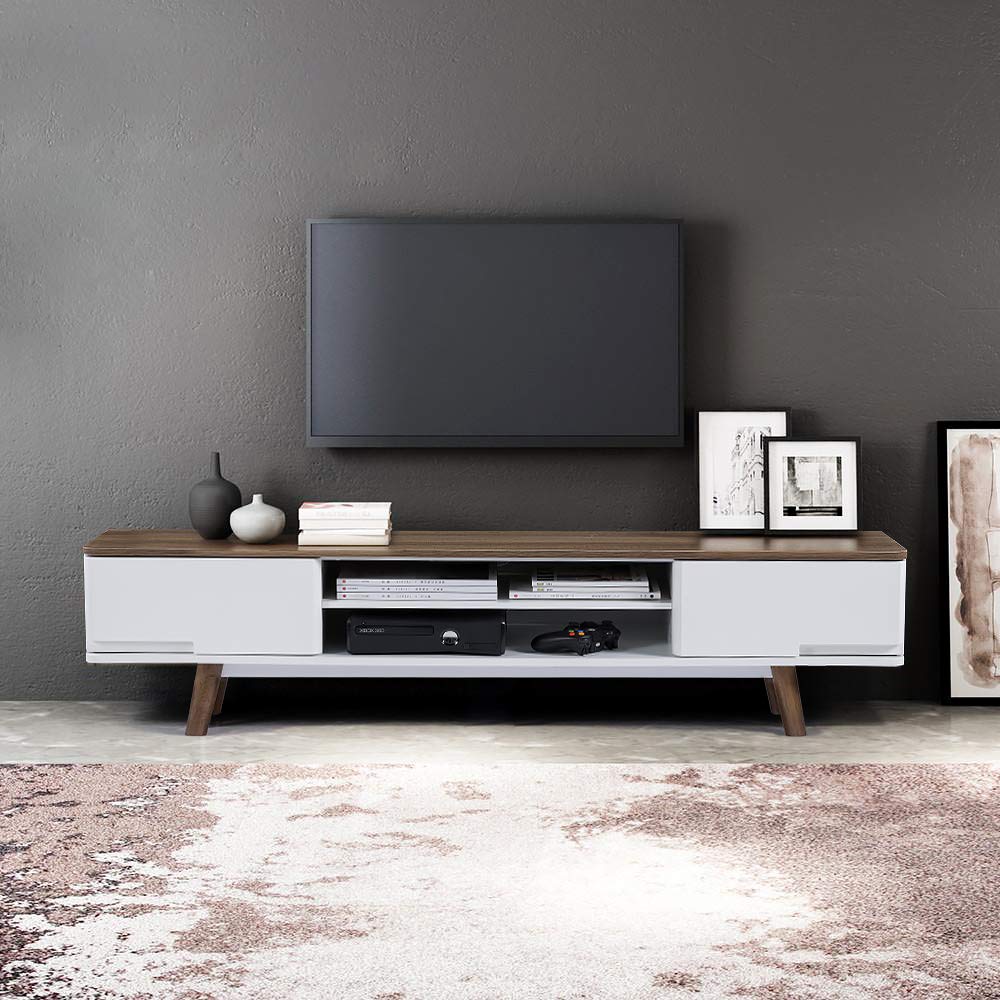 ChooChoo Mid Century Modern TV Stand, Retro TV Console, Wood TV Stand