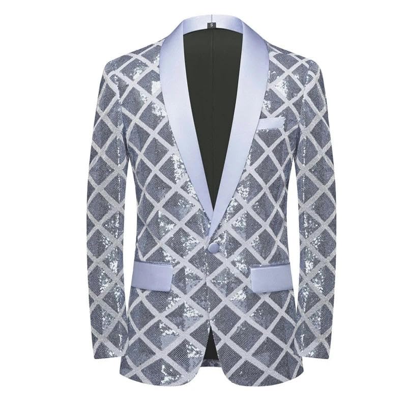 Man Singer Party Stage Suit Jacket Men's Stereo Square Sequin Casual Dance Suit Jacket Suit Coat Men Blazers2