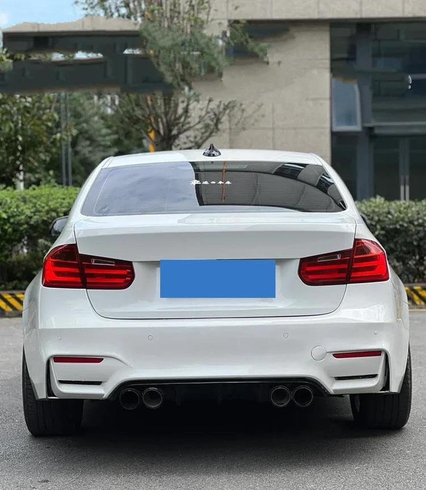 Quad Car Exhaust Tip Tailpipe For BMW F30 F31 318i 2013-2016 Carbon Fiber Tip Exhaust System Rear End Components(Black)