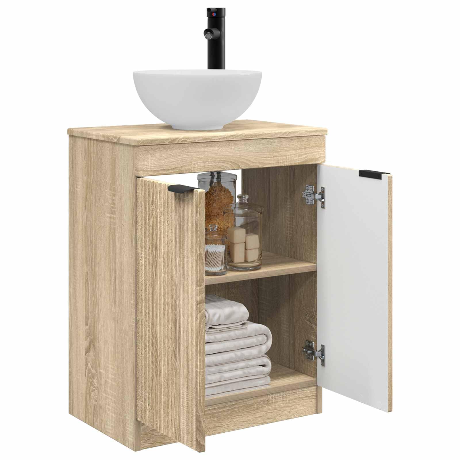 vidaXL Badkamermeubel met Wasbak Sonoma Eiken 54 x 35 x 83 cm
