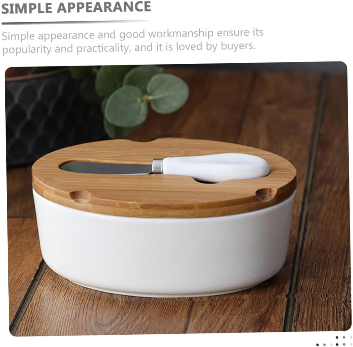 ibasenice Ceramic Butter Dish Set with Cutter and Lid, Oval European Butter Keeper Box for Household Storage and Cheese Serving