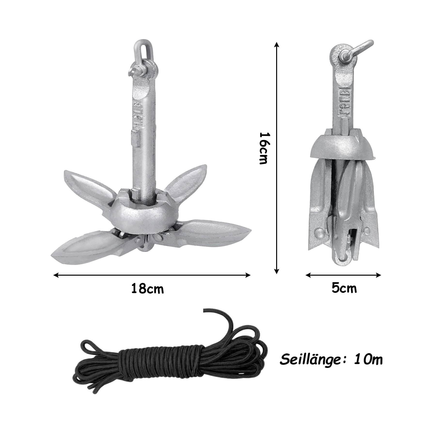 Ancora Bruce Zincata 2 Kg - In Acciaio Per Barche, Gommoni E Vele - Foto 5
