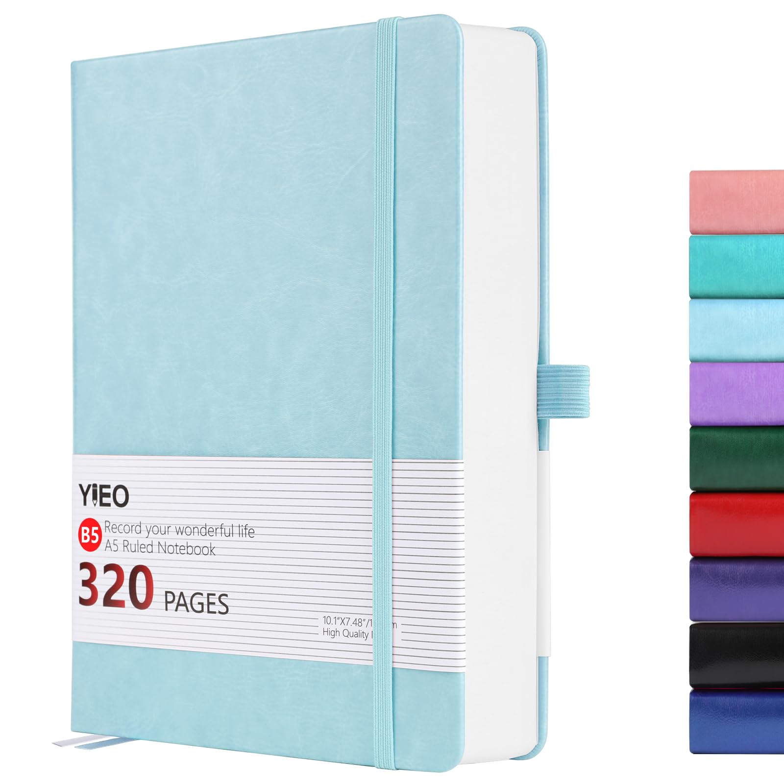 YIEO B5 Notebook Lined, 320 Pages Large B5 Note Book Notepad, 100gsm Thick Lined Paper