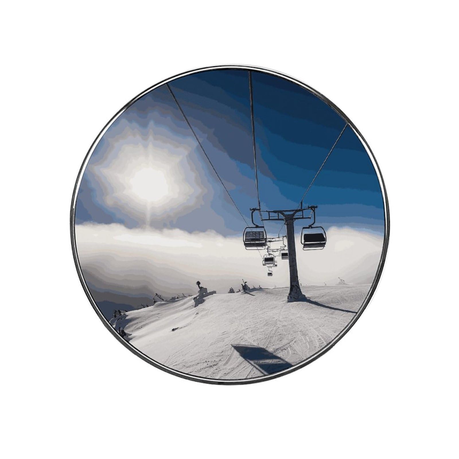 Adfgyerh Style Ski Lift At Sunshine Refrigerator Magnets Circular Design，Stickers Home Decorations，Fridge Magnets For Fridge Plant Lovers Kitchen Office Locker Whiteboard Car Garage Decor.