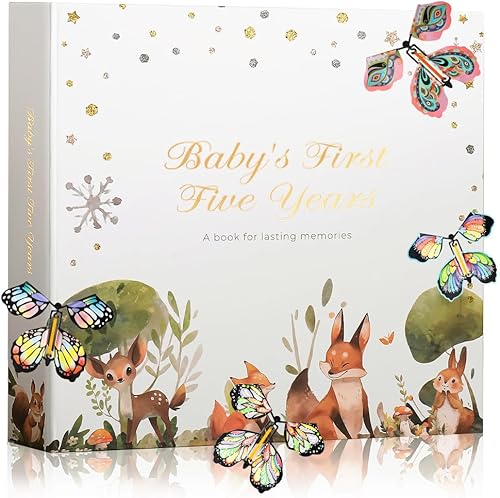 Libro de recuerdos para bebés de primeros 5 años para niñas y niños, un hito para baby shower, artículos de bebé neutros de género para bebés,