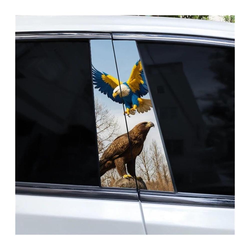 Body Parts 2pcs Car Center Pillar Sticker Eagle Wings Flying Through The Clouds Auto B-Pillar Waterproof Decals(M)