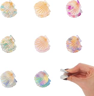 8 Pcs Mini Seashell Hair Clips Cute Jaw Seashell Claw Clip 8 Colors | Marble Pattern Hair Accessories for Women Girls