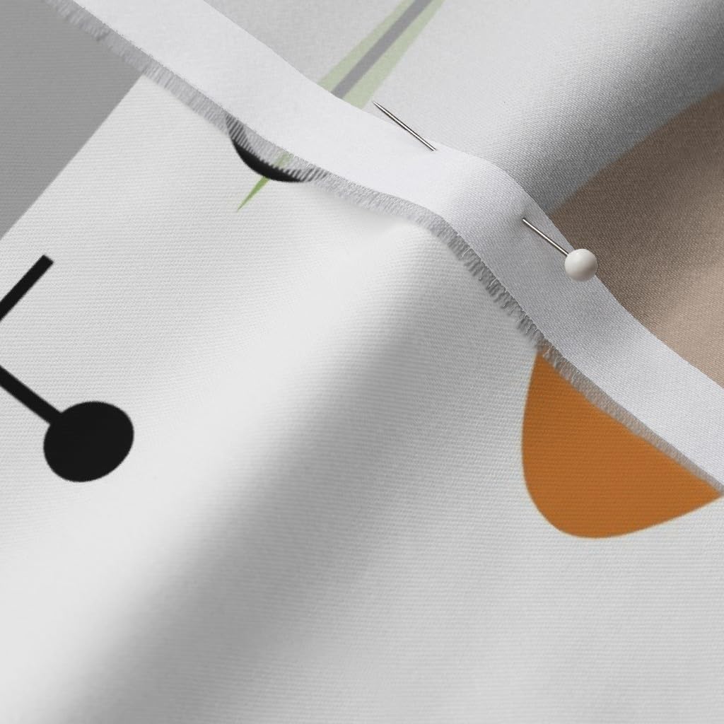 Spoonflower Fabric - Space Age Atomic Inspired Era Mid Century Modern Retro Vintage Printed on Organic Cotton Sateen Fabric by The Yard - Sewing Quilting Apparel Home Decor