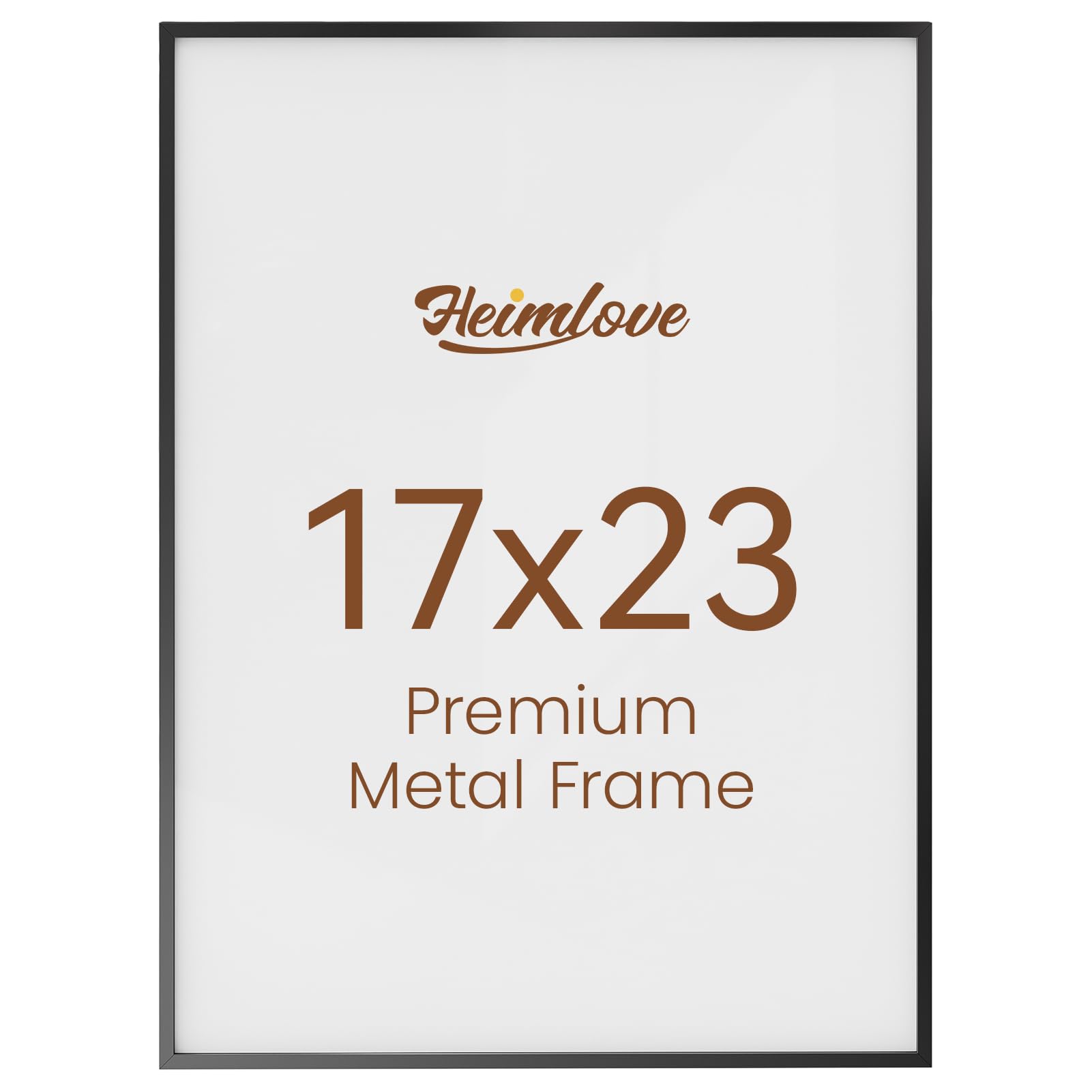 Heimlove 17x23 Metal Picture Frame with Black Aluminum and Tempered Glass