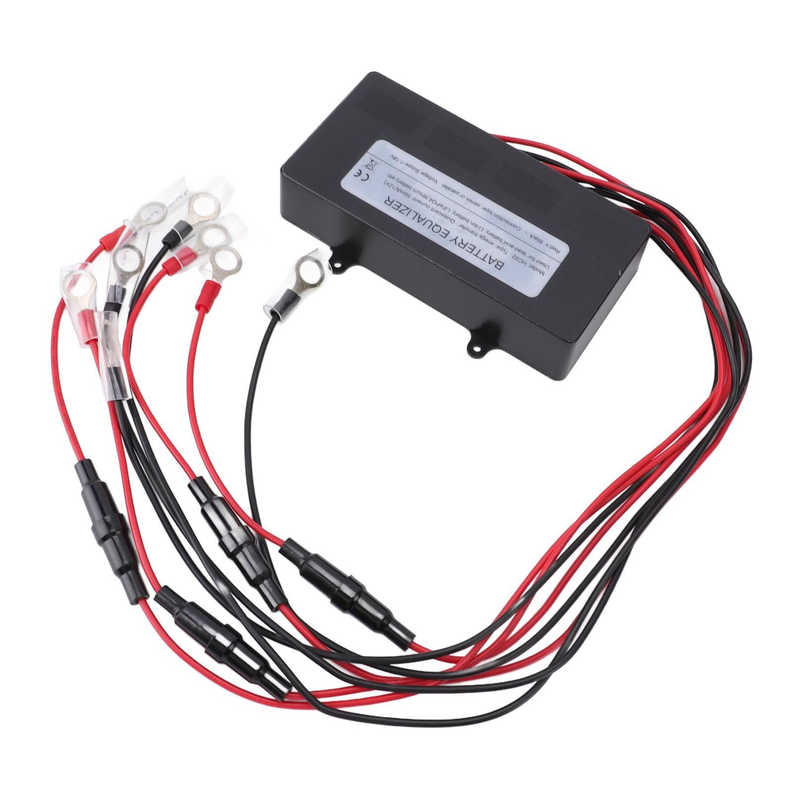 48V Batterie Balancer für 4x12V Batterien in Reihe, Spannungsausgleich mit LED-Anzeige für Gel AGM Blei-Lithium-Akkus, Verpolungsschutz
