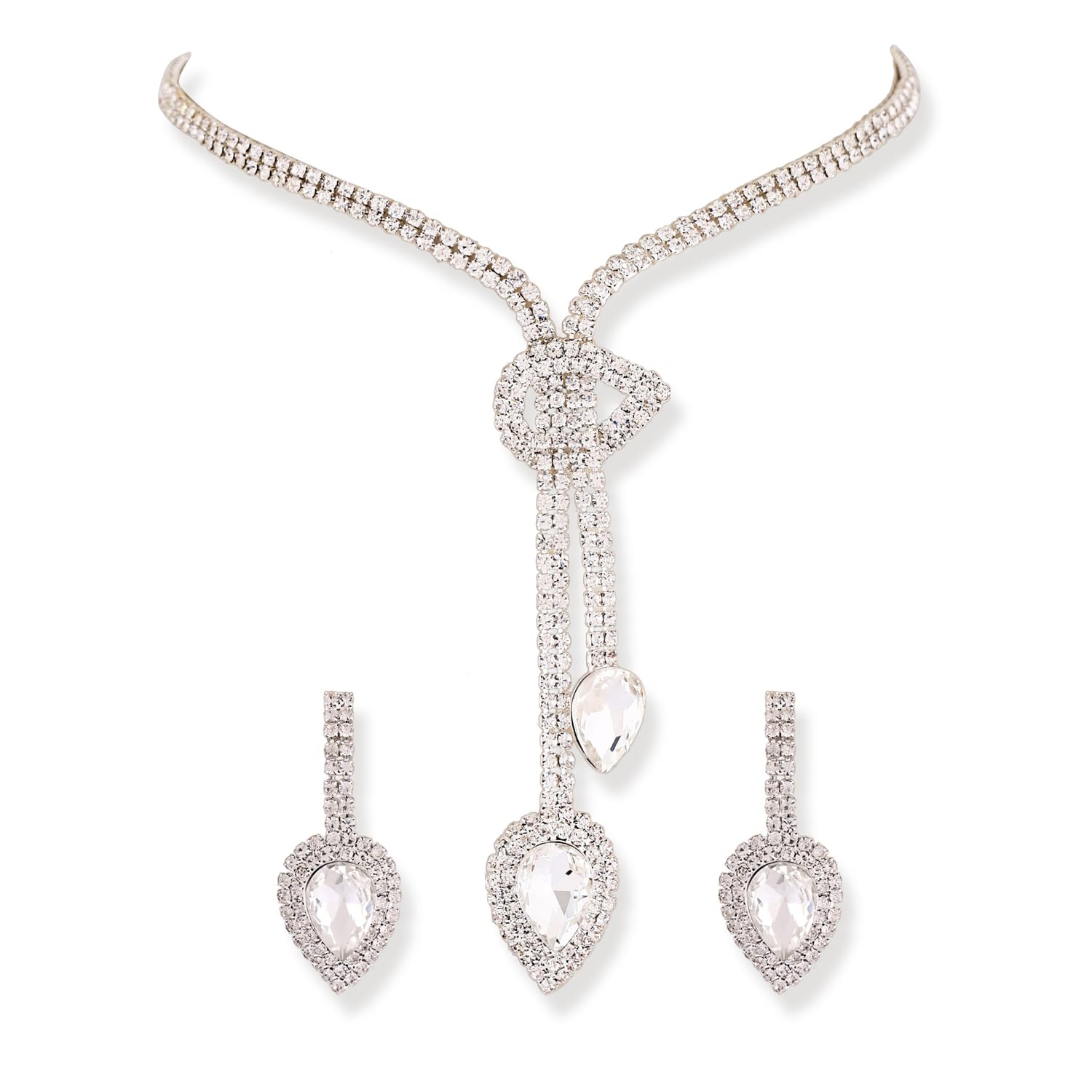 Shining Diva Fashion Latest Stylish Design Fancy Crystal Diamond Necklace Jewellery Set for Women (rrsd15278s) (B0CV4D9PCB) Amazon Price History, Amazon Price Tracker