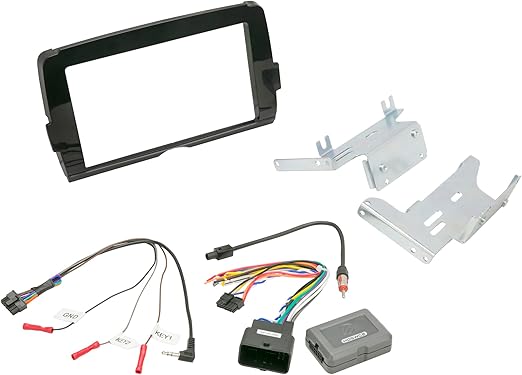 Scosche HD14UDDBN Double DIN Radio Install Dash Kit Compatible with Select 2014-23 Harley Davidson Motorcycles with Bat Wing Fairing - Complete Stereo Installation Interface Kit with Handlebar Control