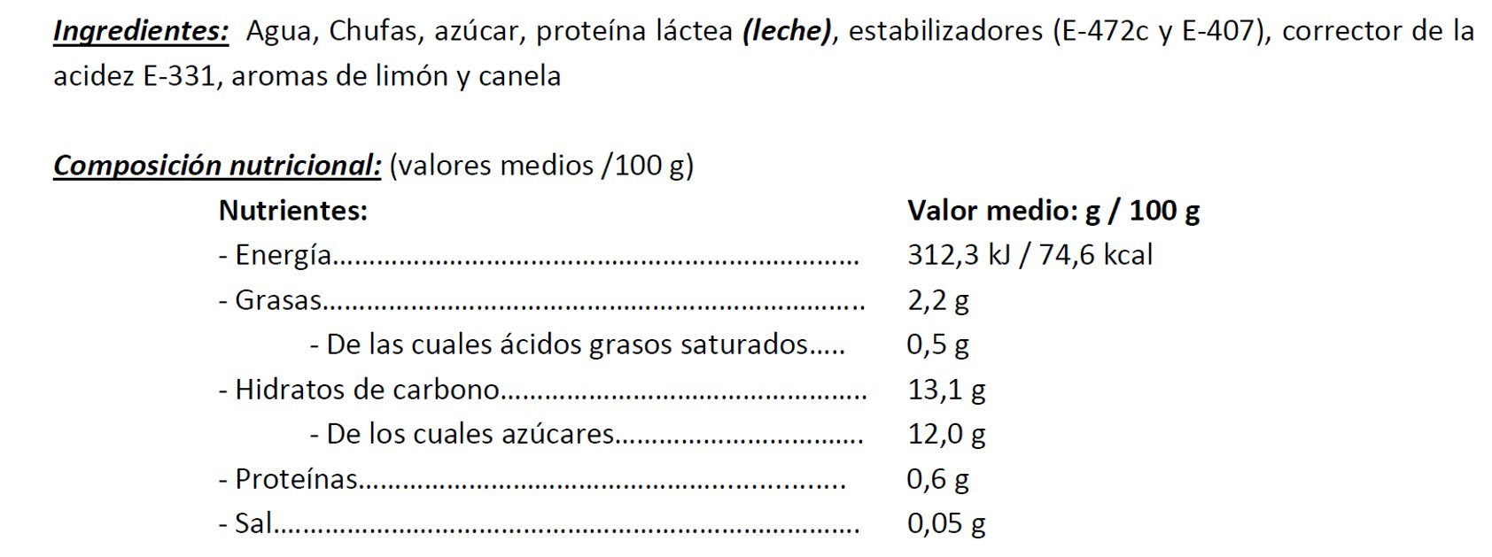 Horchata de Chufa Tradicional Pack 12 Unidades