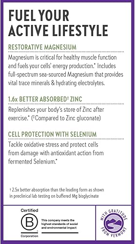 Miniatura 8 de New Chapter Suplemento de magnesio-selenio y zinc para cuerpos activos, rebota después del ejercicio con minerales de apoyo muscular + electrolitos