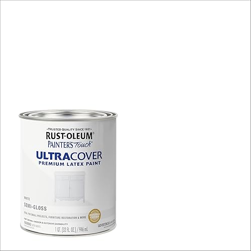 Miniatura 256 de Rust-Oleum Painters Touch, Ultra Cover 2X, 1994502 - Pintura de látex, color almendra, 1 cuarto de galón Almendra brillante