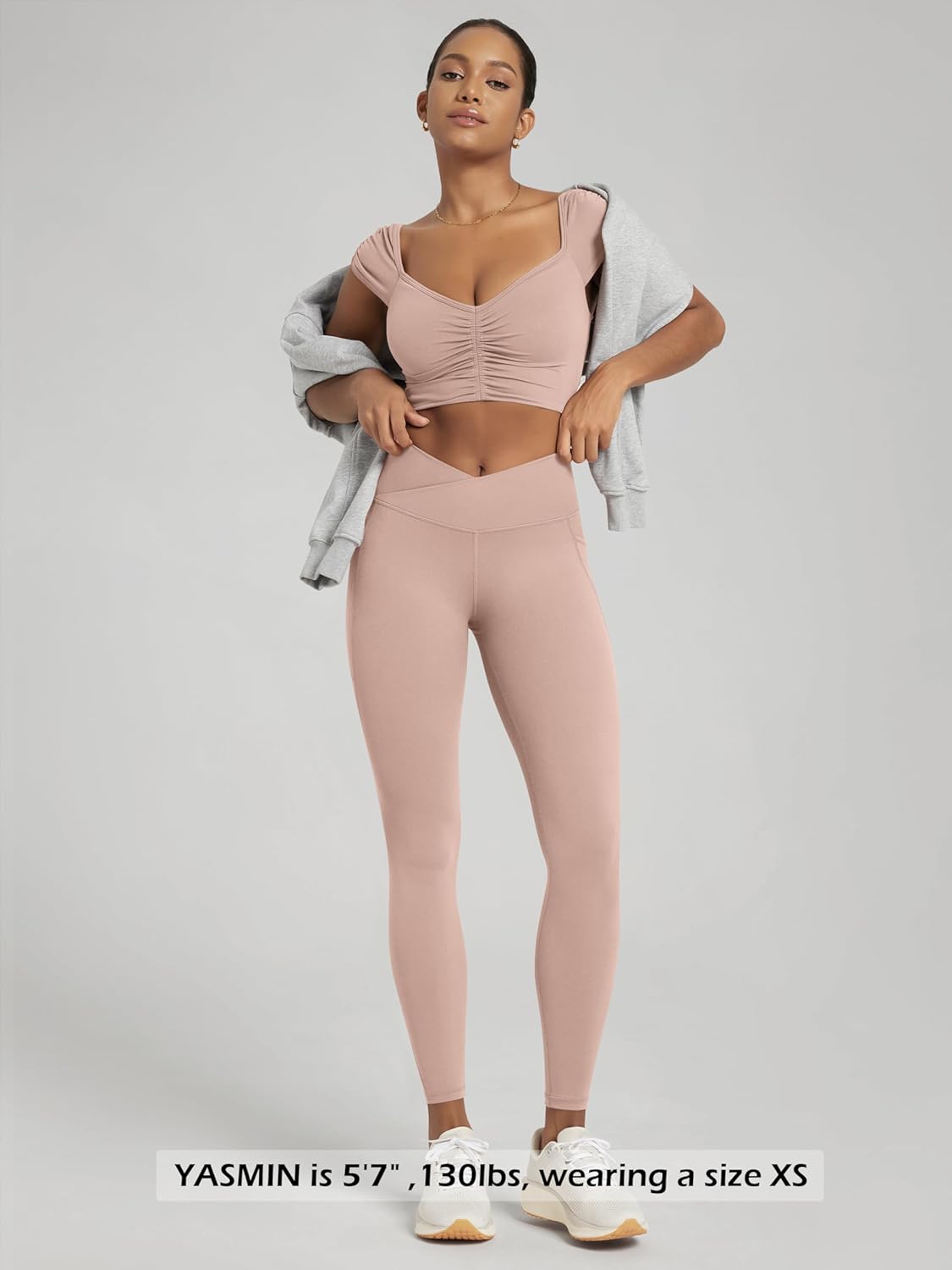 ODODOS 2 Pack Buttery Soft Cross Waist Leggings with Pockets for Women, ODCLOUD 25" / 28" Crossover Lounge Yoga Pants - Image 4