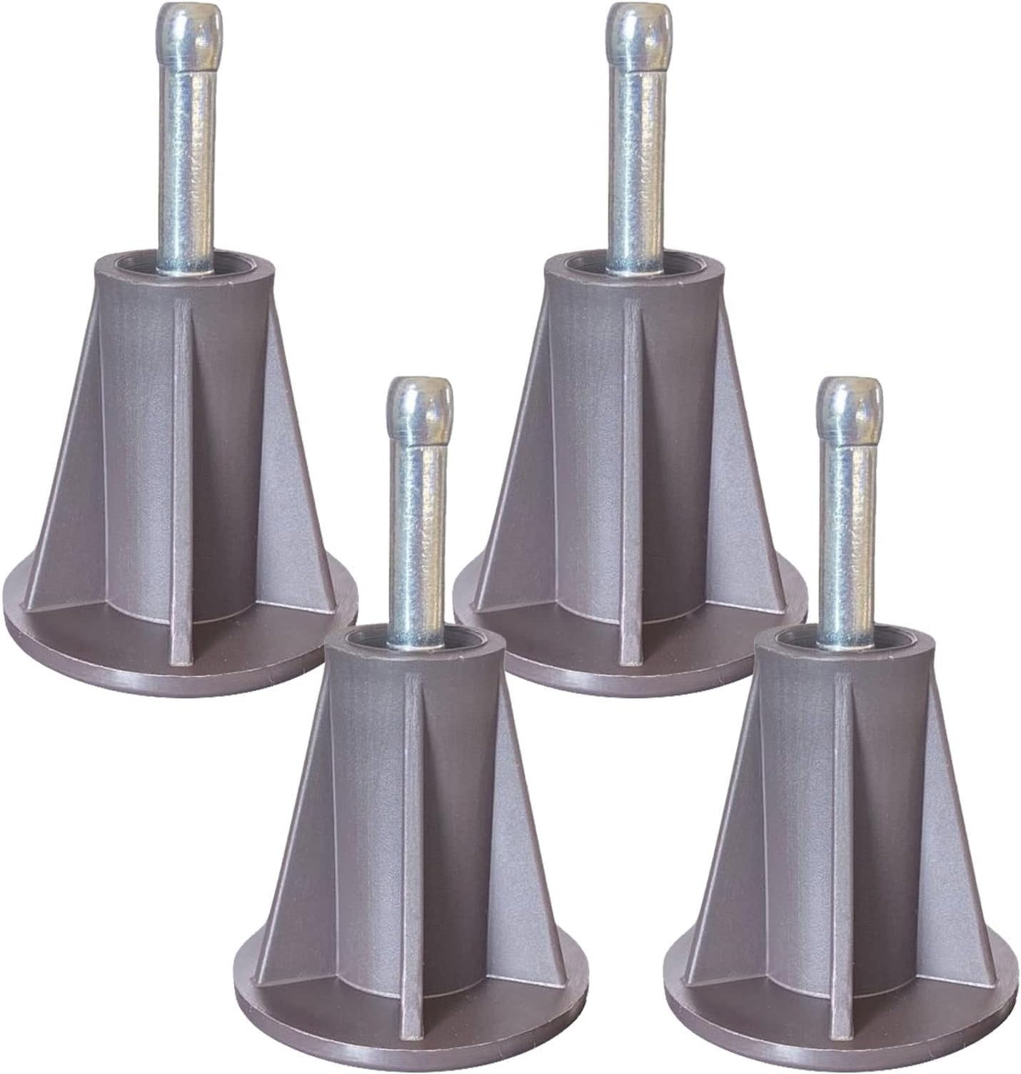 Steel Stem Bed Frame Feet to Replace Wheels. Prevent Sliding. Sturdy Bed Frame Feet Replacements with Plastic Inserts. Set of 4
