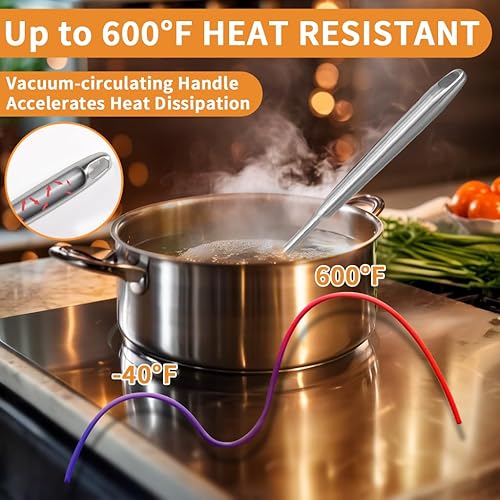 Miniatura 73 de Newness - Servidor de espagueti, [a prueba de óxido, formación integral, duradero] Tenedor para pasta de acero inoxidable 304 con mango ergonómico