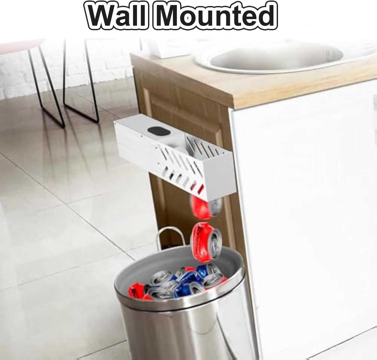 Electric Can Crusher,Heavy Duty Aluminum Recycling Tool,Efficiently Crushes,for 12 oz and 16 oz Soda,Beer,and Water Cans