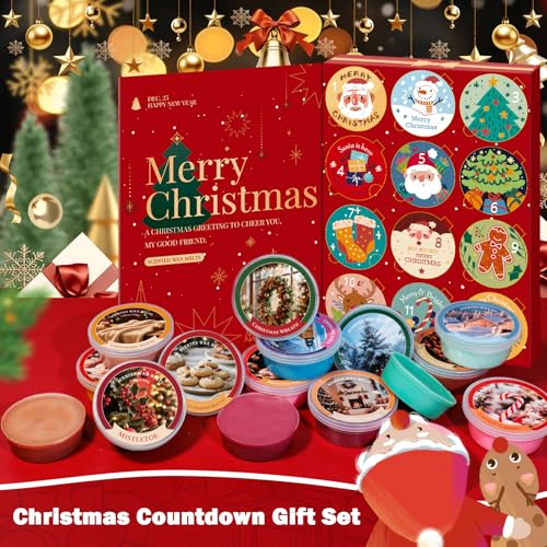 Image of SCENTORINI Wax Melts, Christmas Scented Wax Cubes for Wax Warmer, 12 Pack