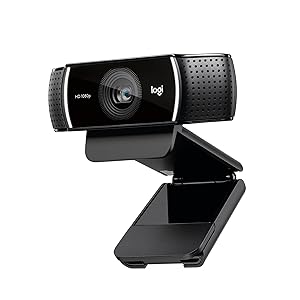 Logitech C922x HD Pro PC Webcam, Full HD 1080p/30fps or 720p/60fps Video, HD Light Correction, Works with Microsoft Teams, Google Meet, Zoom, Nintendo Switch 2s new GameChat mode, Mac/Tablet- Black