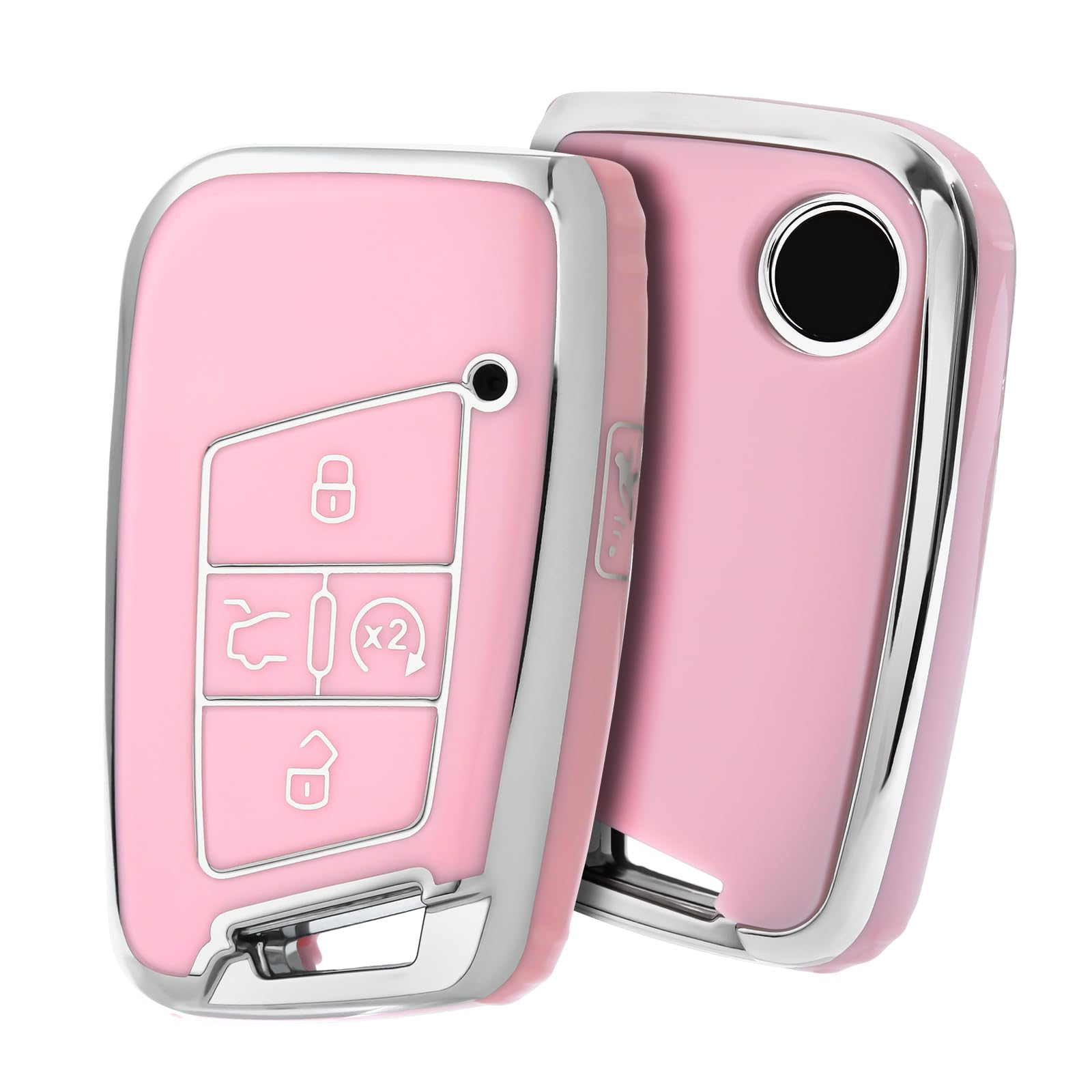 ELOHEI Key Fob Cover for Volkswagen, Premium Soft Full Protection Key Fob Case Compatible with VW Tiguan Atlas Jetta Passat Golf Alltrack Accessories