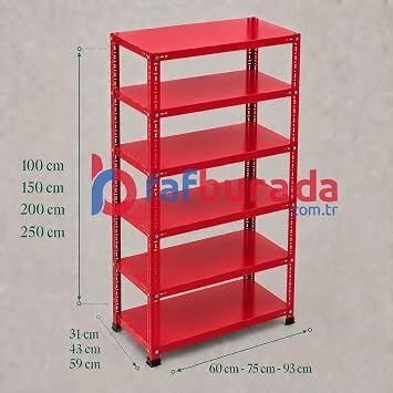 6 Katl  Renkli Dekoratif  elik Raf -  i eklik raf , Ofis Raf  0,70 mm