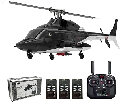 Hanll YUXIANG F02S 134 Scale 8CH GPS RC Helicopter RTF Air-Wolf Replica with Dual Brushless Motors, Telemetry Transmitter, Optical Flow, Metal Servo, for Advanced Hobbyists3 Batteries