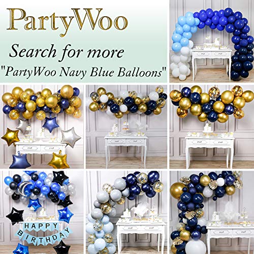 Image of PartyWoo Navy Blue Balloons 50pcs Dark Blue Latex Helium Balloons 12 Inch (Pack of 2)