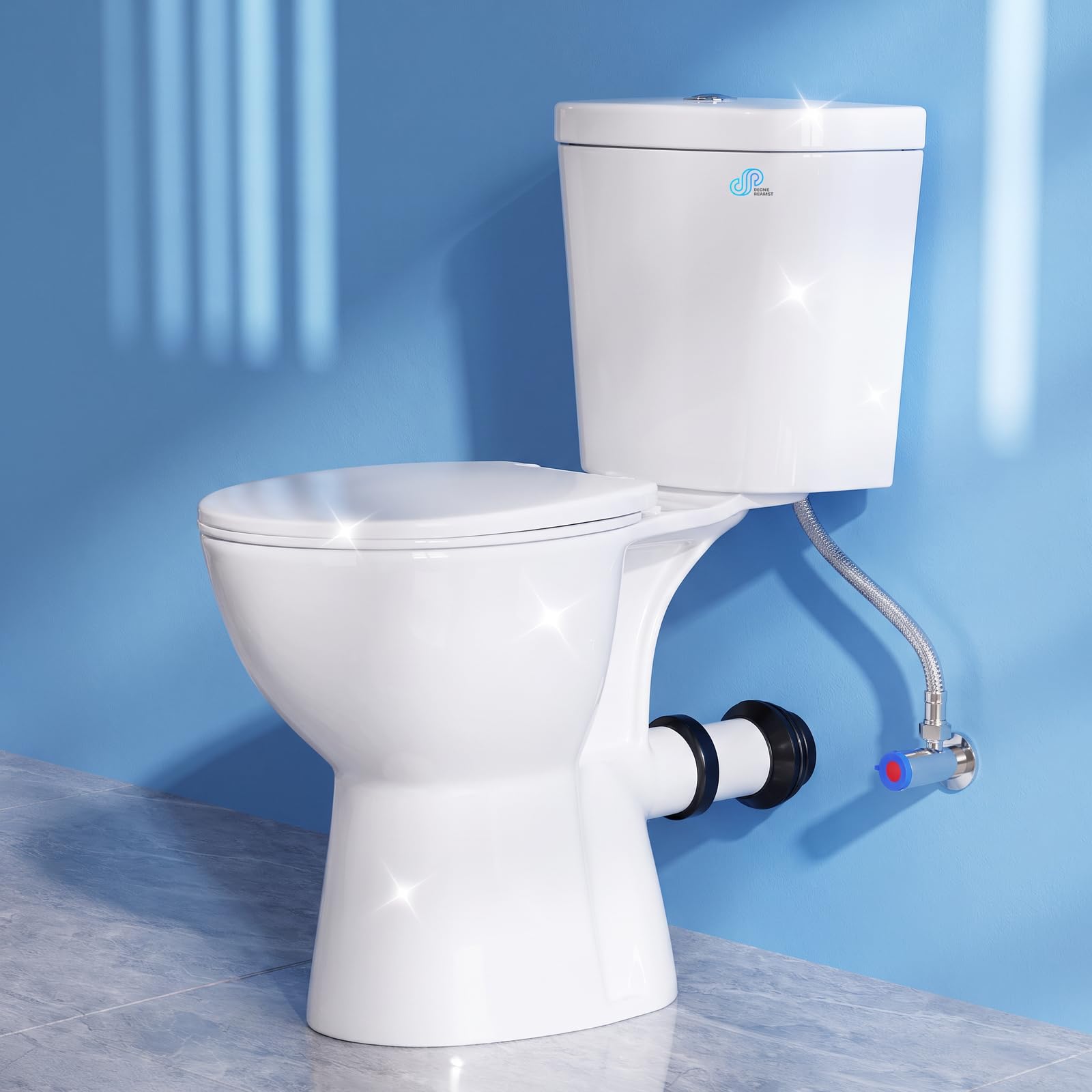 Simple Project Rear Discharge Toilet, 19" ADA Tall Toilets for Seniors