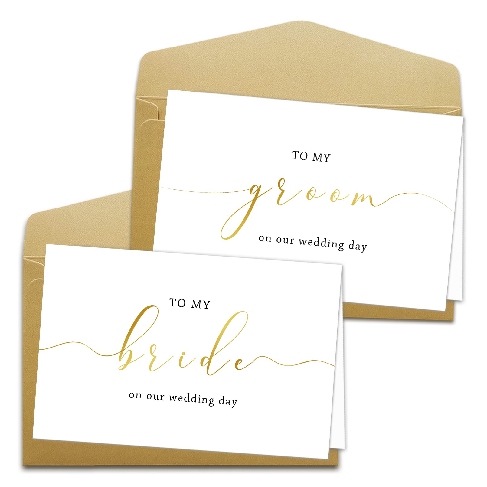 Spercy Wedding Day Cards, Set of 2 with Blank Insides, 8" x 5.3"