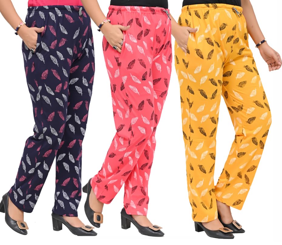 Women's and Girls Cotton Printed Lower | Pajama | Lounge Pant | Pack of 3-picture-15
