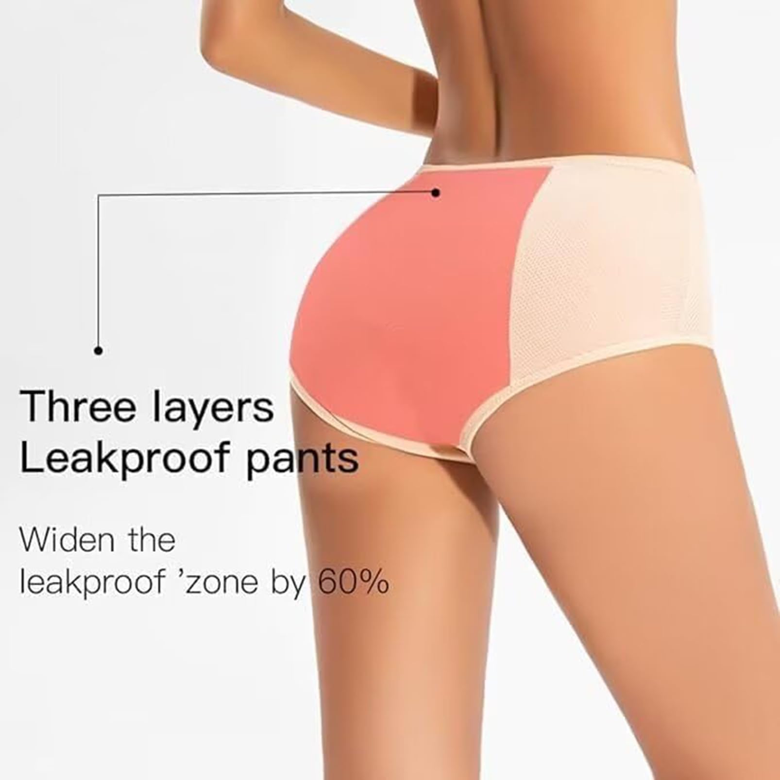 Braguitas A Prueba de Fugas, Calzoncillos para Incontinencia Urinaria, Ropa Interior de Mujer for Incontinencia, Lavable Reutilizable Bragas Menstruales de Cintura Media Alta
