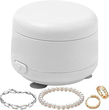 Jewelry Cleaning Machine - Electric Ultrasonic Jewelry Retainer Machine - High-Frequency Cavitation Effect Cleaning Supplies for Dentures, Shavers, Earrings, Necklaces, Glasses