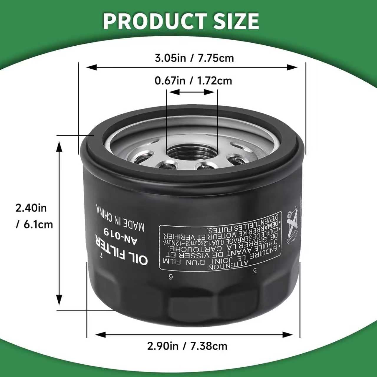 49065-0721 Oil Filter 49065-7007 for Kawasaki FR691V FR730V FR651V FR600V FX600V FX730V FS691V FS651V FR651V Engines. (3)