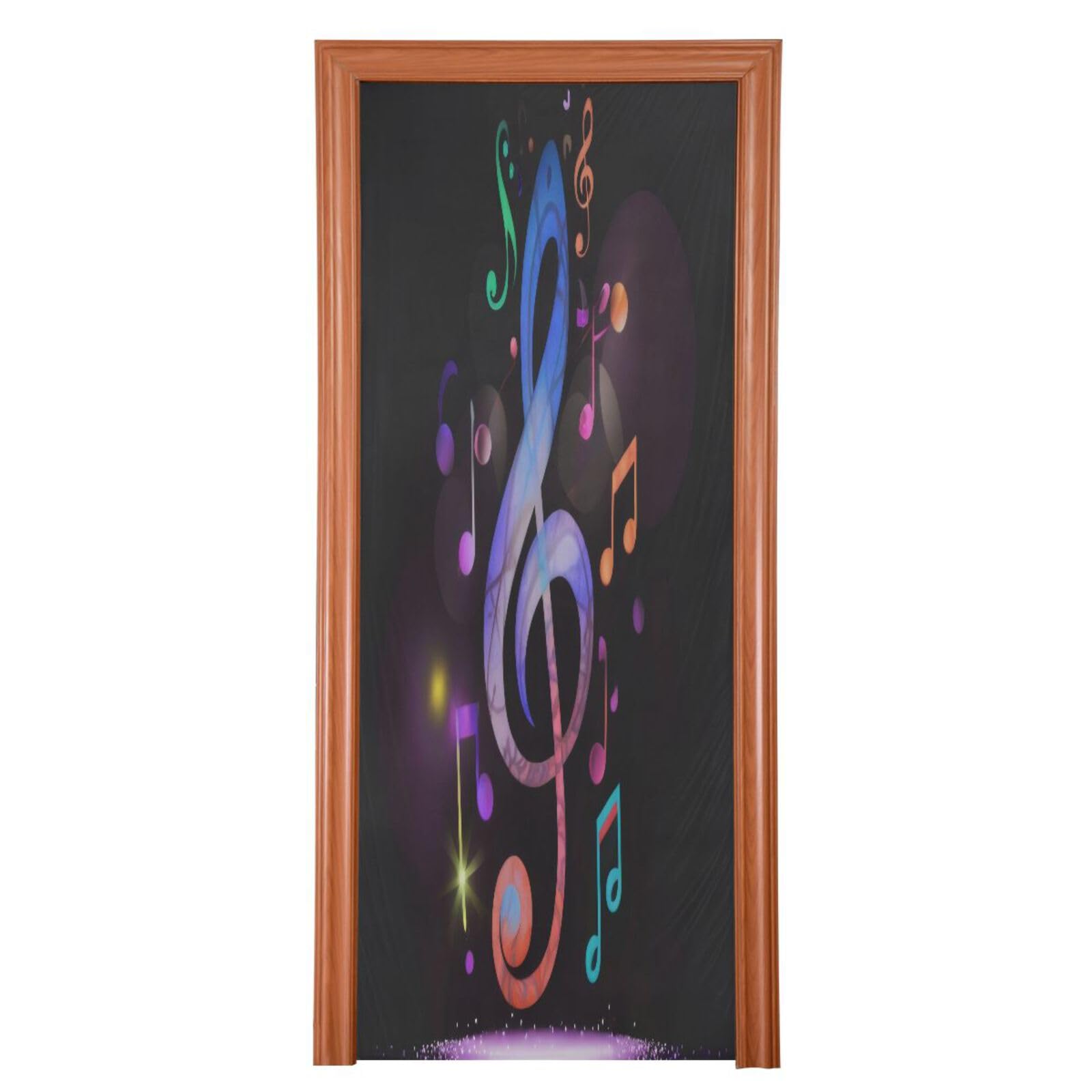 FLildon Dancing Music Note Pattern Door Cover Decoration, Party Accessory Porch Decor for Festive Ornament Room Door Covers 36 x 98 Inch