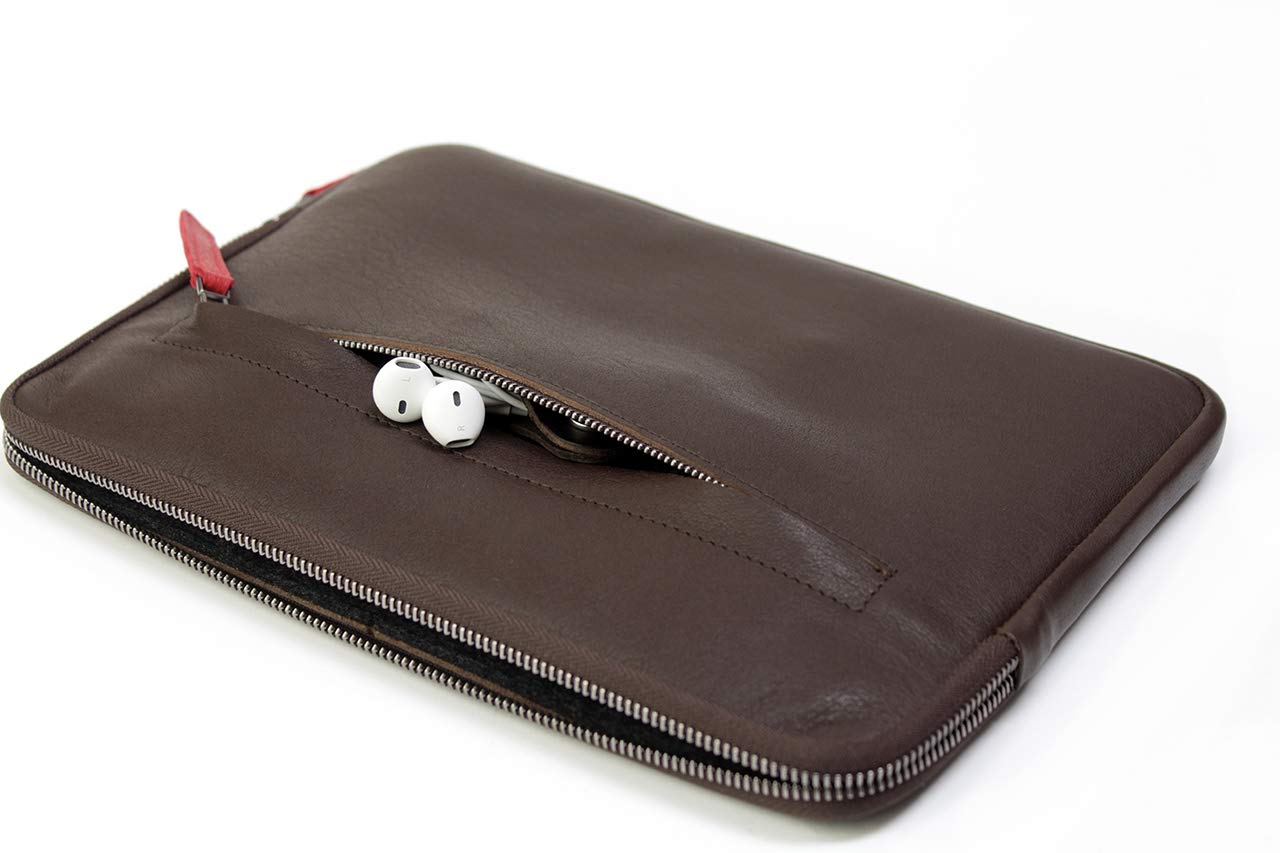 Pack & Smooch Etui Cuir Compatible avec iPad Pro/Air 11 | Cuir tanné végétal | Couleur Anthracite/Marron | Angus