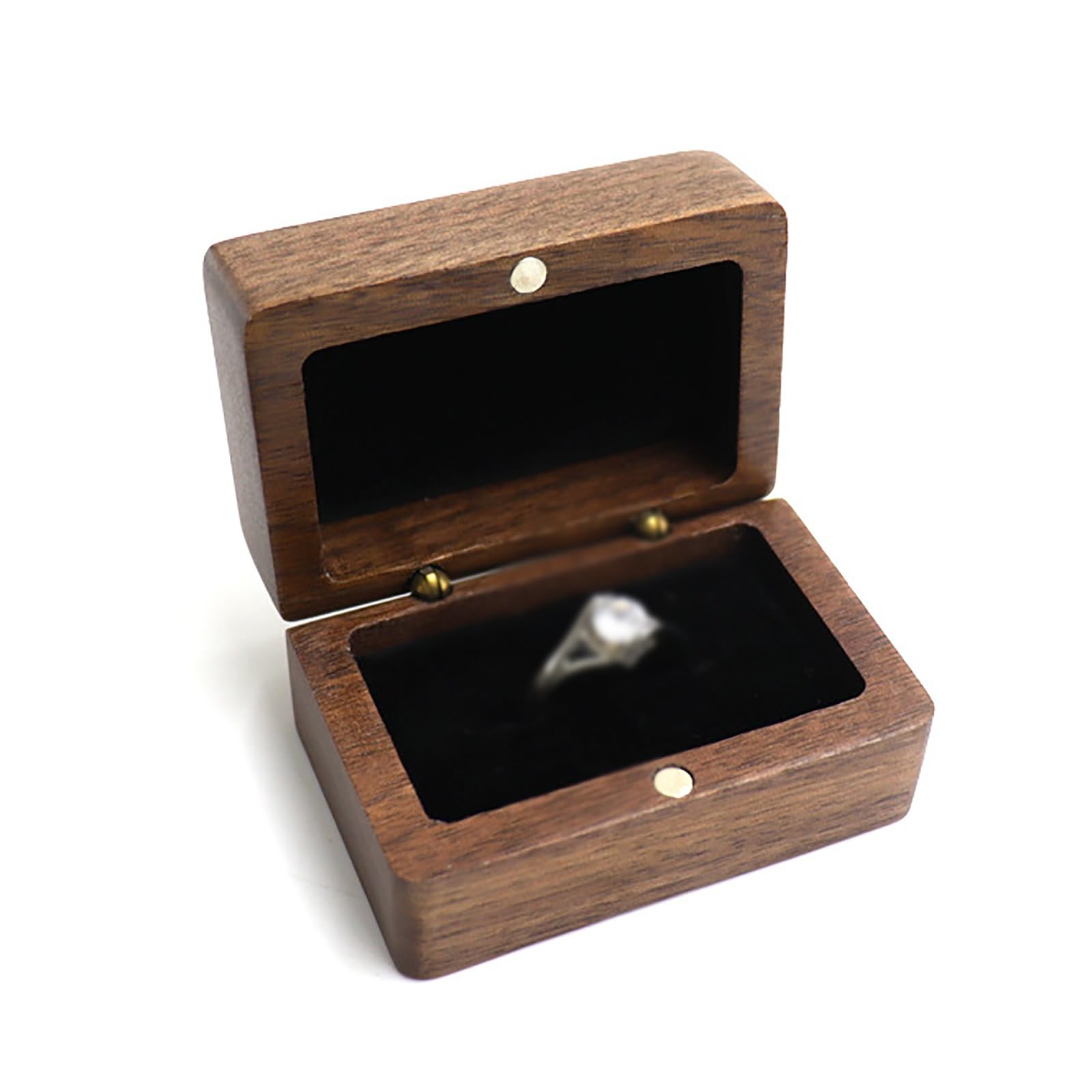 DUMRALBQE Wooden Ring Box Ring Wooden Box Portable Organiser Boxes for Storage and Placement(Noir)