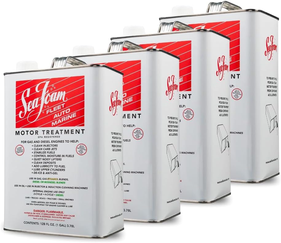 Motor Treatment Fuel & Oil Additive – 1 Gallon (4 Pack) – Professional Grade Fuel & Oil Additive, Removes Carbon Deposits, Stabilizes Fuel