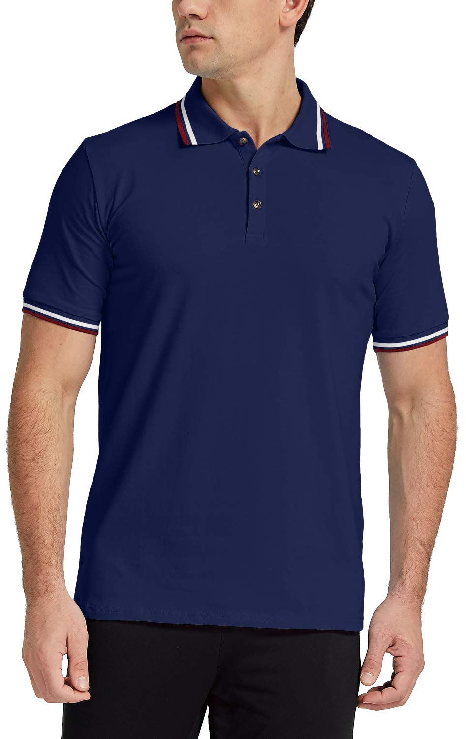 MLANM Men's Polo Shirt Short/Long Sleeve Casual Slim-fit Basic Designed Cotton Shirts