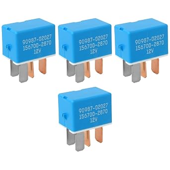 4-Pin AC Relay 90987-02027 90080-87026 Fit for Toyota and for Lexus Vehicles, Electrical System Replacement - 4 Pack