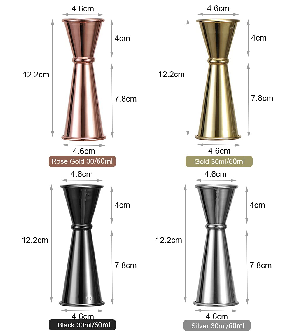 1 Pack Double Cocktail Jigger,Bar Jiggers with Measures(Rose gold) — Amazon image 4