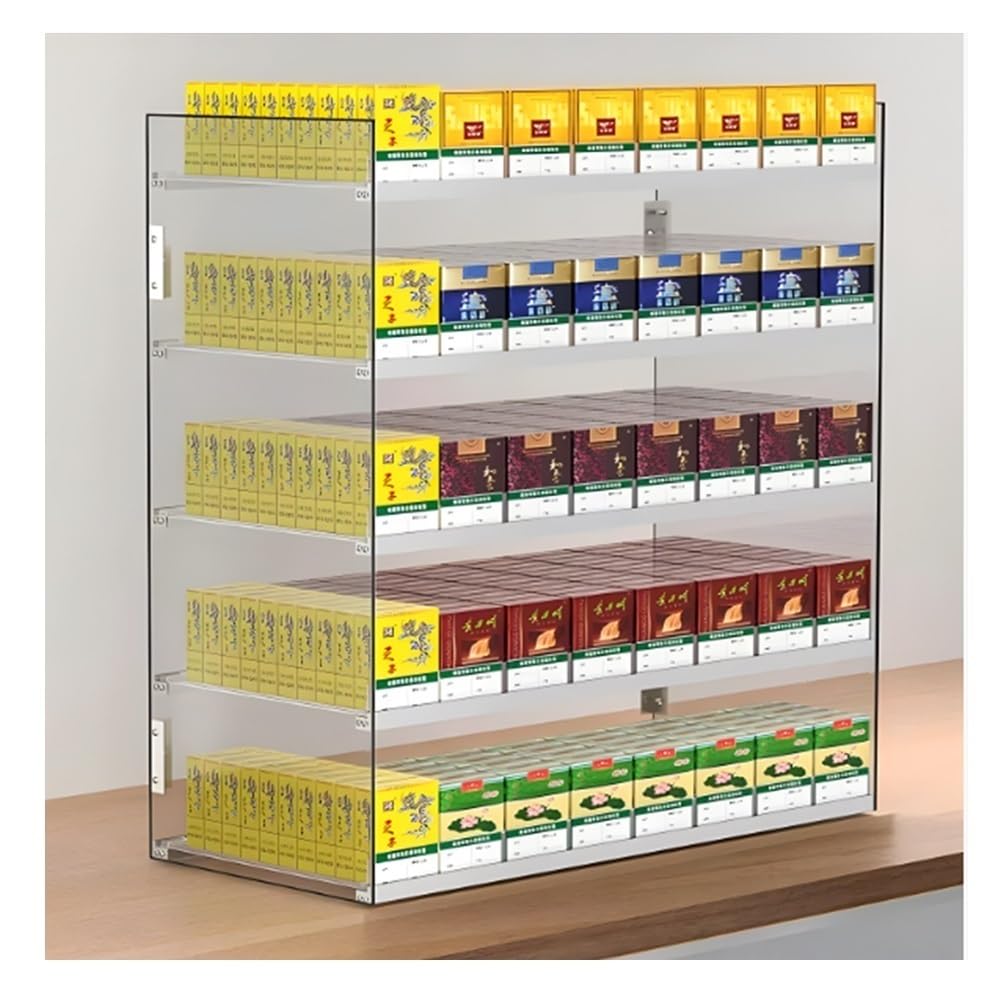 Soporte organizador de cigarrillos con empuje automático que optimiza el espacio de venta