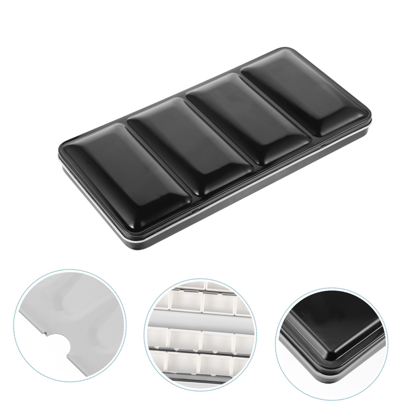 Boîte Métallique Aquarelle Vide avec Compartiments Étui Robuste pour Peinture Godets Rangement Pratique pour Pigments et Fournitures Artistiques