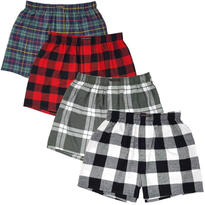 Andrew Scottmens Pack Cotton Flannel Super Soft Woven Boxer