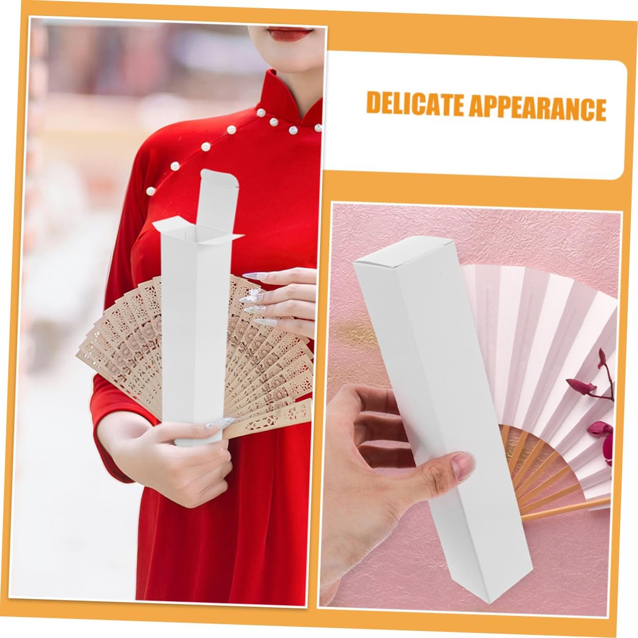 WOFASHPURET 25pcs Decorative Paper Fan Storage Box for Folding Fans Multi-use Wrapping Containers Elegant Packaging for Events and Special Occasions image 3