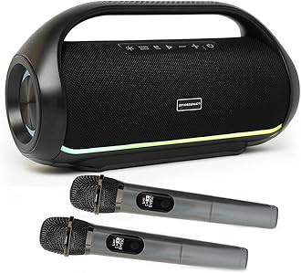 DYNASONIC S90 - IPX7 Portable Bluetooth Speaker Wireless Outdoor Speaker Stereo System Powerful Sound Player with LED Lights Micro SD USB